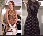 ❤️ Lovely Wallis Brown Polka Dot Dress Size 10 1950's Rockabilly Swing Wedding