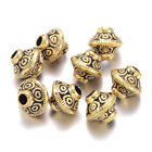 100pcs Antique Golden Tibetan Alloy Bicone Spacer Beads Nickel Free 6.5x7.5mm