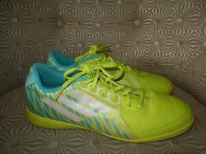 ADIDAS Sala 5 Men's Lime Green/Teal Blue Low Soccer Athletic Shoes 6.5M #F32546