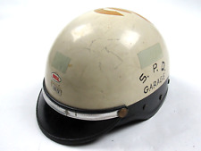 Vtg 50s 60s Bell 500-TX New York SPD Police Motorcycle Half Helmet Racing Sz M