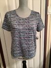 Alfred Dunner PM Multi Color Stripe Shirt Tee Short sleeve