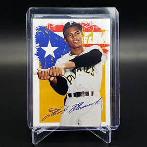 Roberto Clemente #21 MLB Pittsburgh Pirates Puerto Rico Boricua Flag Art Card!