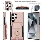 For Samsung 24 Ultra/S23FE/S21+ Card Pocket Ring Holder Kickstand Phone Case