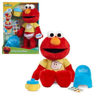 Potty Time Elmo 12-Inch Sustainable Plush Stuffed Animal, Sounds and Phrases
