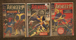 Avengers 33 34 35 Stan Lee Jack Kirby 6.0 to 7.0 Grade 1966 HUGE AVENGERS RUN
