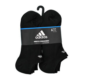 adidas 102403 Size L Men's Athletic Socks - Black (6 Piece). Free FedEx 2 days