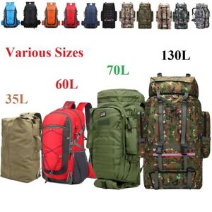 35L/70L/100L/130L Outdoor Tactical Backpack Rucksack Camping Hiking Bag Travel