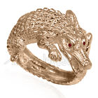 14k Solid Rose Gold Crocodile Ruby Ring for Men's and Women's