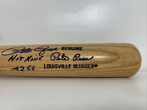 Cincinnati Reds Pete Rose Signed Game Model Bat Inscribed Hit King LOA