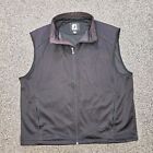 FootJoy DryJoys Mens XL Full Zip Vest Golf Jacket Softshell Black Polyester