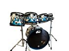 DW Collectors Series Maple Drum Set Retro Blue Flames With Hard Cases