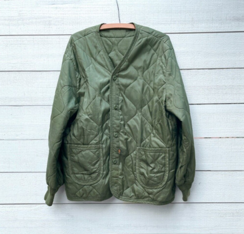 90s Alpha Industries ALS-92 Quilted Army Jacket Large | Vintage Olive Green