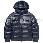 New Handmade Men’s Quilted Down Navy Shell Hooded Stylish Puffer Winter Jackets