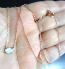 Fashion, Rose Tone, Floating Fire Opal Glass Cabochon Chain.