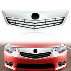 For Acura TSX 2011 2012 2013 2014 Front Bumper Upper Grille Grill w/Chrome Trim (For: 2011 Acura TSX Base 2.4L)