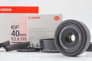 【Top MINT Boxed w/Hood】Canon EF 40mm f/2.8 STM Black pancake lens From Japan