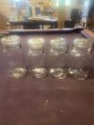 4 Vintage Ball Ideal One Quart Clear Glass Mason Jar with Glass Lid & Wire Bail