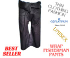Thai fisherman pants long Black cotton plus size unisex clothing gift wrap spa