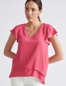 KATIES - Womens Summer Tops - Pink Blouse / Shirt - Office Wear - Work Clothes