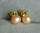 AAAA south  sea 6-7mm pink pearl earrings 14k Gold stud earrings