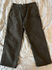 Vintage Carhartt Double Knee Canvas Workwear Carpenter Pants Made In USA 38x30