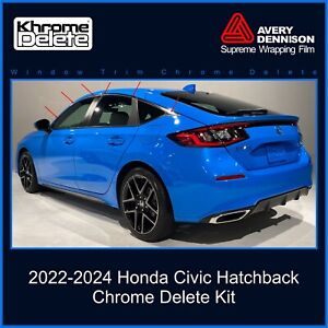 Chrome Delete Wrap Window Trim for the 2022-2024 Honda Civic Hatchback