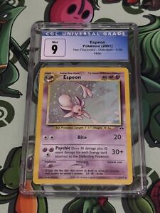Pokemon Card CGC 9 Mint Espeon Neo Discovery Unlimited 2001 Holo 1/75