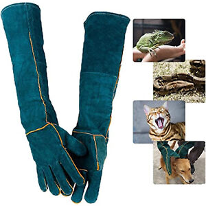 Animal Handling Gloves Leather Sleeve Bite Proof Dog Cat Bird Reptile Protection