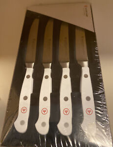 WUSTHOF Classic Steak Knives - Set of 4 -White Handle MSRP $325 - Brand New!