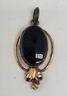 Estate Goldplated VICTORIAN MOURNING PENDANT *Jet*?? Pendant Only