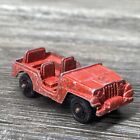 50's Tootsie Toy Jeep Army Red Die Cast Truck