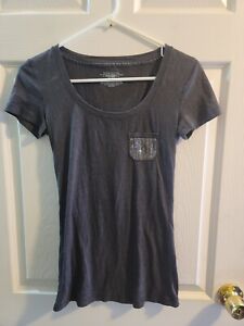victorias secret sequin bling Dark Gray Tshirt. XS Xsmall. Euc PRICED TO SELL