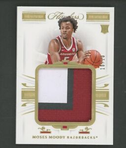 2021 Panini Flawless Collegiate Gold Moses Moody RC Rookie 3-Color Patch 10/10