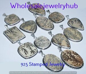 Honey Dendrite Opal 1 PCS Wholesale Lots 925 Silver Plated Pendant LP-11-299