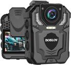BOBLOV 128G Police Body Camera with Audio Recording 1296P Night Vision Camcorder