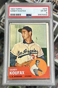 1963 Topps Sandy Koufax #210 Los Angeles Dodgers PSA 6 EX-MT