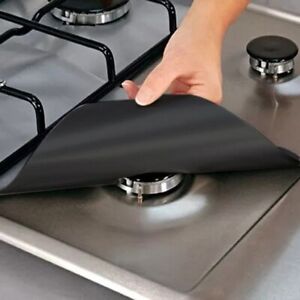 Gas Stove Protector Cover Liner Kitchen Stovetop Burner 4 Piece Mat