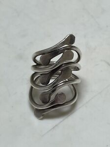 Sterling Silver Old Pawn Native Sz7 8.4G Knuckle Ring Full Finger