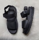 Dr Martens Voss Black Leather Platform Doc Strappy Sandal Women's Size US 8