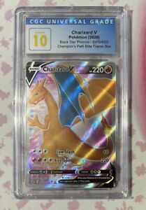 CGC Graded 10 Pristine Charizard V SWSH050 Black star Promo Elite Pokemon Card