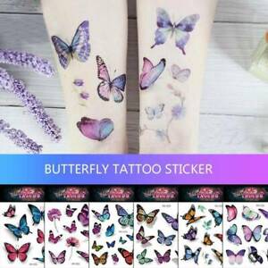 8 Sheet Kids Butterfly Temporary Tattoo Stickers Body Art US