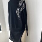 Thomas Wylde 100% Cashmere Black Long Cardigan/Sweater Embellished  .Size S