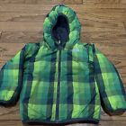 Toddler The North Face Reversible Puffy Hooded Jacket Size 3T Green Black