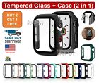 Tempered Glass Protector Cover Case Apple Watch Series Ultra 9 8 7 6 5 4 3 SE