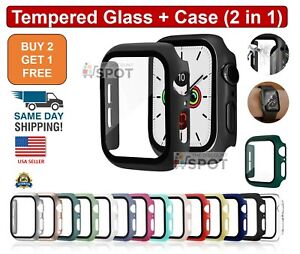 Tempered Glass Protector Cover Case Apple Watch Series Ultra 9 8 7 6 5 4 3 SE