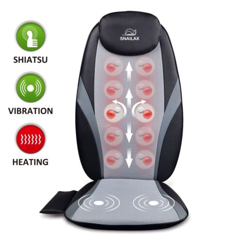 【Snailax Shop】Shiatsu Back Massager with Heat, Massage Chair Pad Massage Cushion