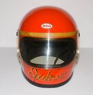 BELL STAR Vintage Orange Custom 1970 Full Face Motorcycle Helmet Size 7 1/4