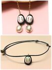 Spirited Away Kaonashi No face mask man Ghibli Pearl dangle earrings bracelets