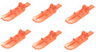 LEGO Accessories 6x Ski Skids Glider in Transparent Neon Orange 6120 Used
