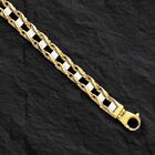 14k Solid Gold Men Fashion Railroad Link Chain/Bracelet 8.5